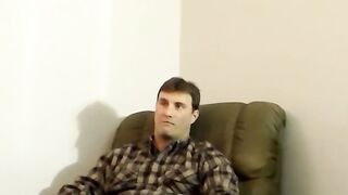 Mature guy blows his friend and makes him shoot a load
