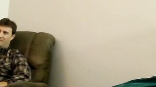 Mature guy blows his friend and makes him shoot a load