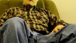 Mature guy blows his friend and makes him shoot a load