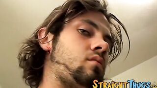 Straight thug Bam empties his balls out of spunky jizz