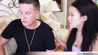 Petite stepsister Megan is a sex addict