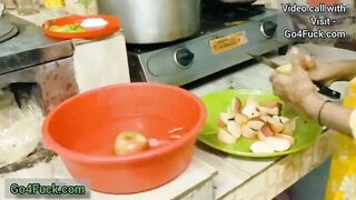 Desi Sister Kitchen Apple Cutting Fucked By Brother