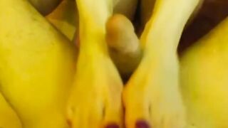 Big Tits Brunette Pleases Her Man on Webcam