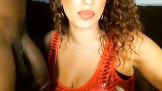 Black Cock Sucking on Webcam