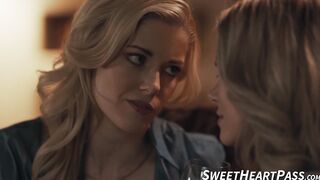 Hardcore rimming and pussy licking during breakfast by Serene Siren and blonde Charlo