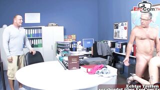 German schoolgirl does 3some into the staff room