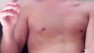 Touching myself while blowing smoke after a long day