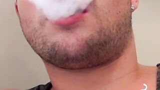 Touching myself while blowing smoke after a long day