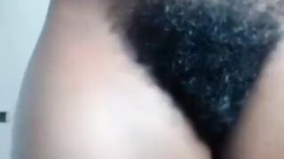 African Amateur's Hairy Webcam Show