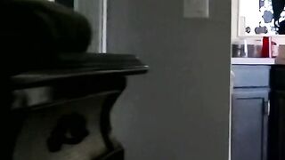 Hairy amateur gay dude smokes and strokes his cock solo