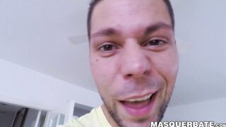 Muscular hunk Angelo Godshack masturbates solo on camera