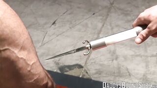 Older man Nick Moretti lets the young dude dominate his naked body with an electro wa