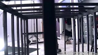 Young pup Cullen Cable takes the boner he needs sucking it through the bars