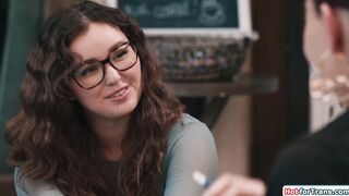 Fucking my tgirl college gf in her cafe
