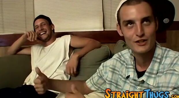 Straight thugs get off and shoot some cum from their balls