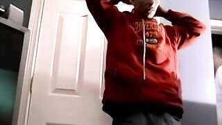 Amateur jock shows off his big dick and masturbates rough