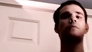 Thick throbbing cock amateur jerks off in homemade solo