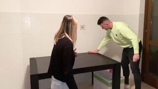 Hot Blonde Fucked By Neighbor On Kitchen Table