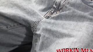 Horny amateur jerks off his big throbbing cock in hot solo