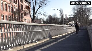 DoeGirls - Lullu Gun Tiny German Goddess Quick Outdoors Screwed With Huge Cock Stranger Inside