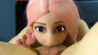 a quick oral sex from a hyper realistic doll