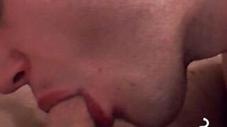 Smoking twink spreads wide for his frat buddys cock