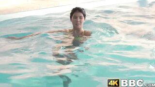 Cute teen brunette Madelina Dee pounded by coach BBC