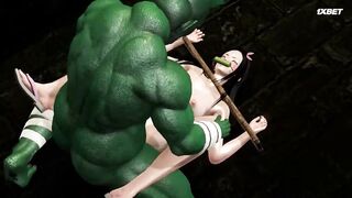Nezuko Bukkake Monsters Impregnate Nezuko Demon Slayer 3D Hentai Creampies Cumshots 2