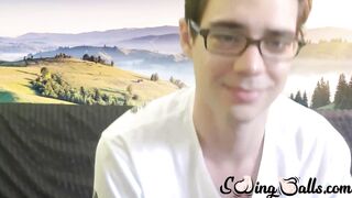 Nice bodied Zack Randall twerks in front of us before autofellatio