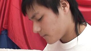 Perverted latino twink gets a footjob before ass banging