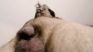 Amateur mature guy jerks off solo and cums a lot