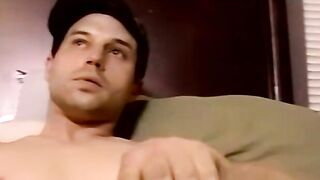 Stunning amateur lubes his rock hard cock and jerks it off