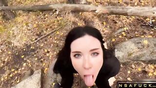 Brunette Public Deepthroats Dick And Rou