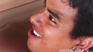 Hardcore foursome ass drilling and cock stroking by hotties Rikk York and Nick Milani