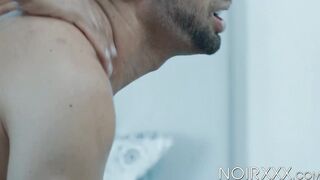 Jock DIllon Diaz cums hard while I prick his black ass using my white cock
