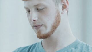 Blonde Zach Covington offered his helping hand to service my giant penis