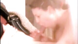 Aunt sucking uncle's cock dry (hidden cam)