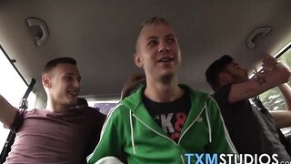 Young blonde twink picked up for a round of anal sex