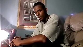 Handsome ebony deviant Joey masturbates before cumming