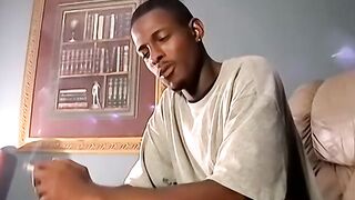 Handsome ebony deviant Joey masturbates before cumming