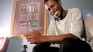 Handsome ebony deviant Joey masturbates before cumming