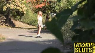 Submissive English slut fucked hard and rough with creampie