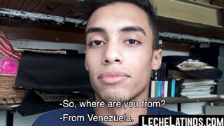 A young straight Latino facialized and banged people for cash