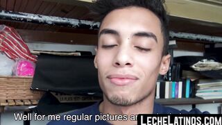 A young straight Latino facialized and banged people for cash