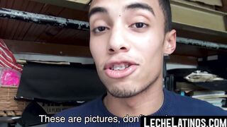 A young straight Latino facialized and banged people for cash
