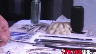 Kinky man Ty Hudson fucks his engorged dick with a long steel rod