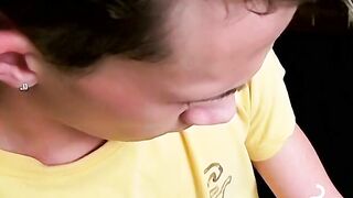 Cute chainsmoker stroke his cock as he blows smoke clouds
