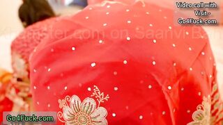 Indian Newly Red Saree Bhabhi Suhaagraat Sex With Husband