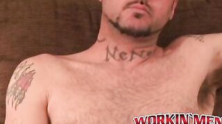Throbbing cock senior sprays warm cum after hot masturbation