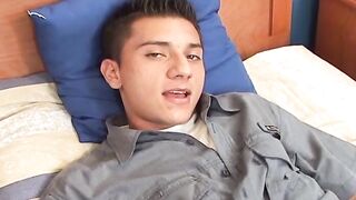Cock hungry homo Tomas spanks his monkey and cums solo